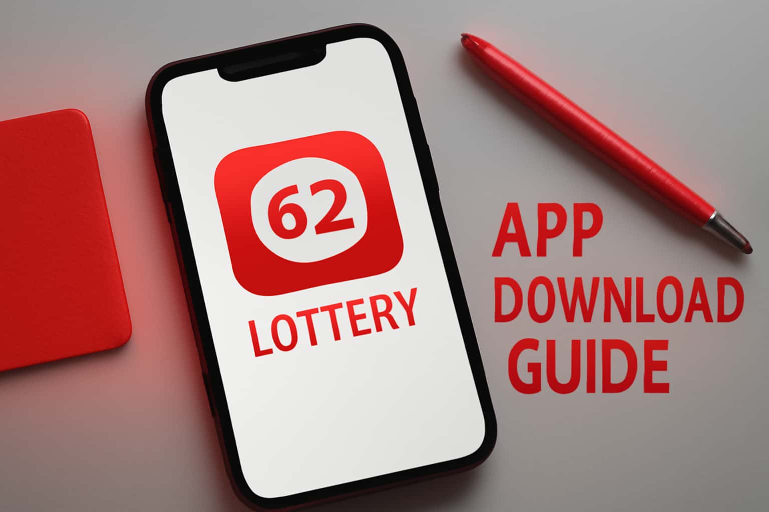 Informational scene illustrating the 62 Lottery App Download Guide.