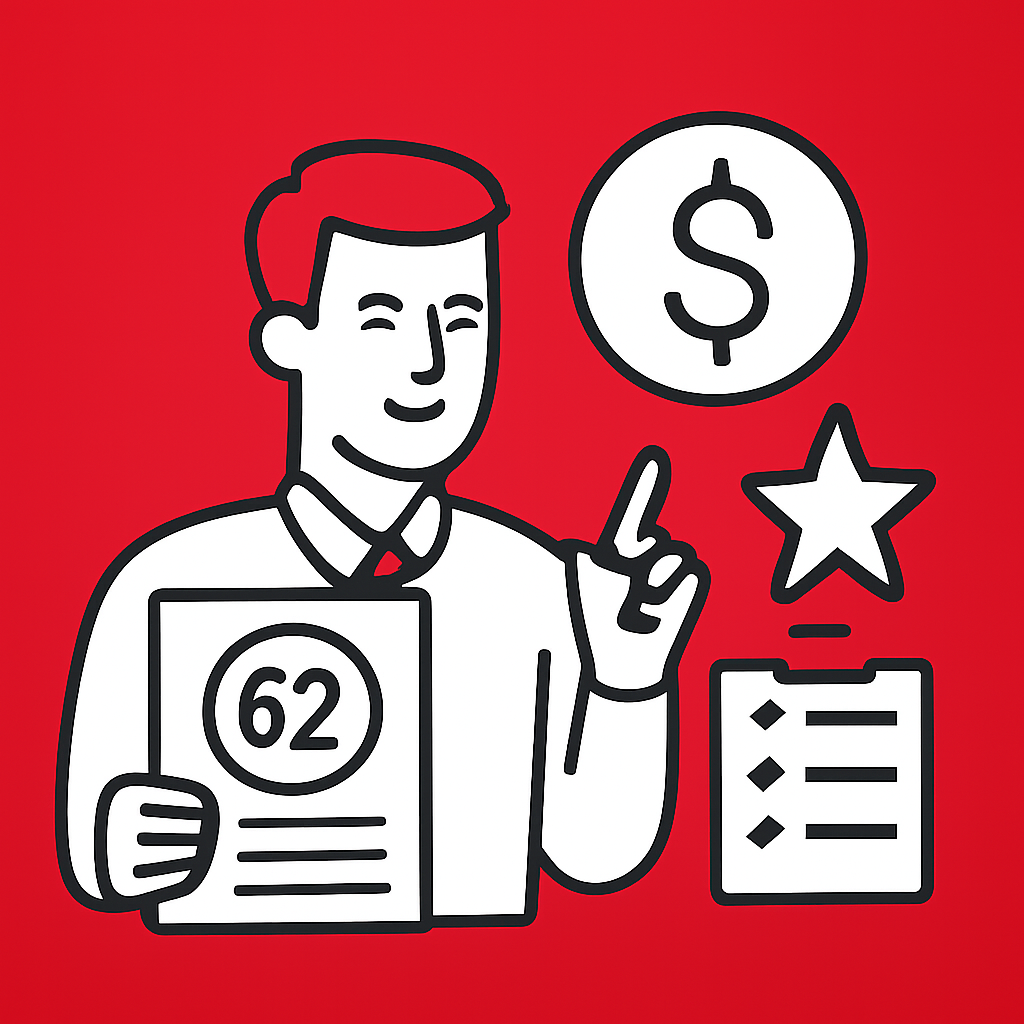 An educational diagram illustrating the features of the 62 Lottery Website.