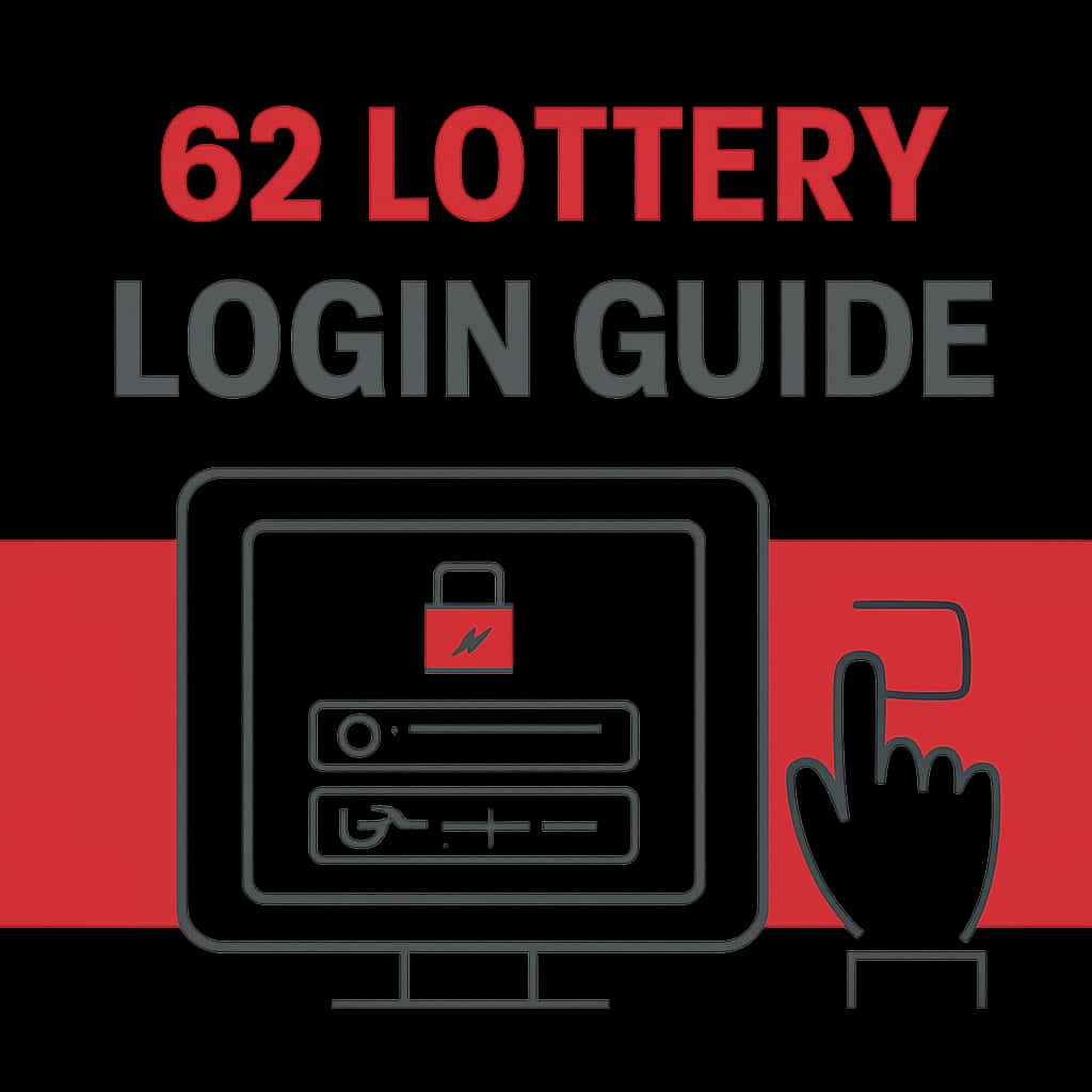 An educational illustration of the 62 Lottery login process.