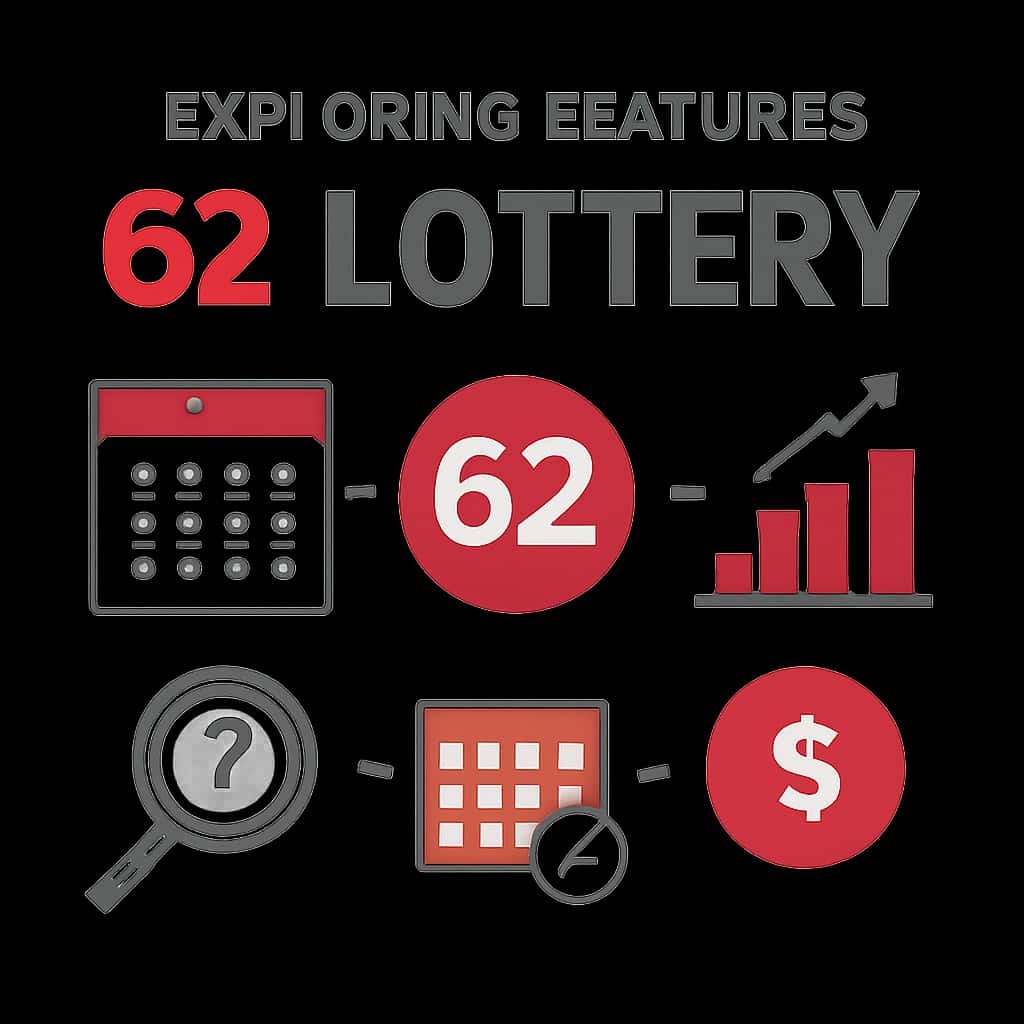 Illustration explaining features of 62 Lottery.