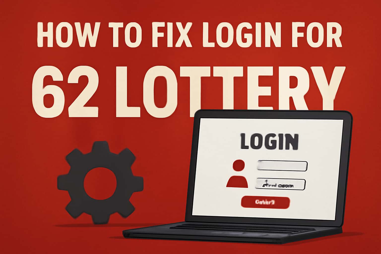 An informative scene representing login assistance for 62 Lottery.