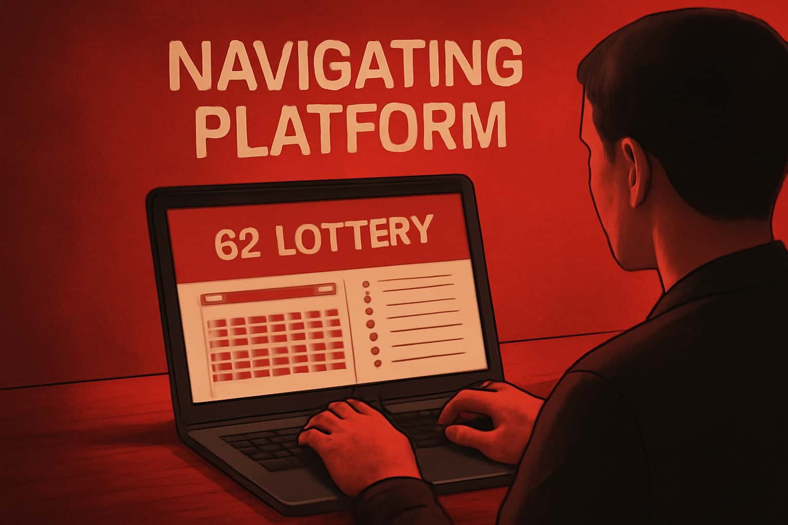 Image illustrating the Navigating 62 Lottery Platform with a futuristic design.