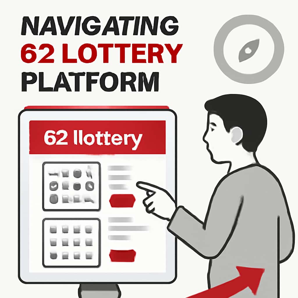 Illustration explaining key features of the Navigating 62 Lottery Platform.