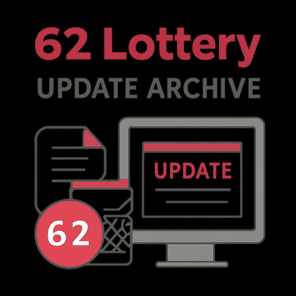 An educational diagram explaining the key features of the 62 Lottery Update Archive.