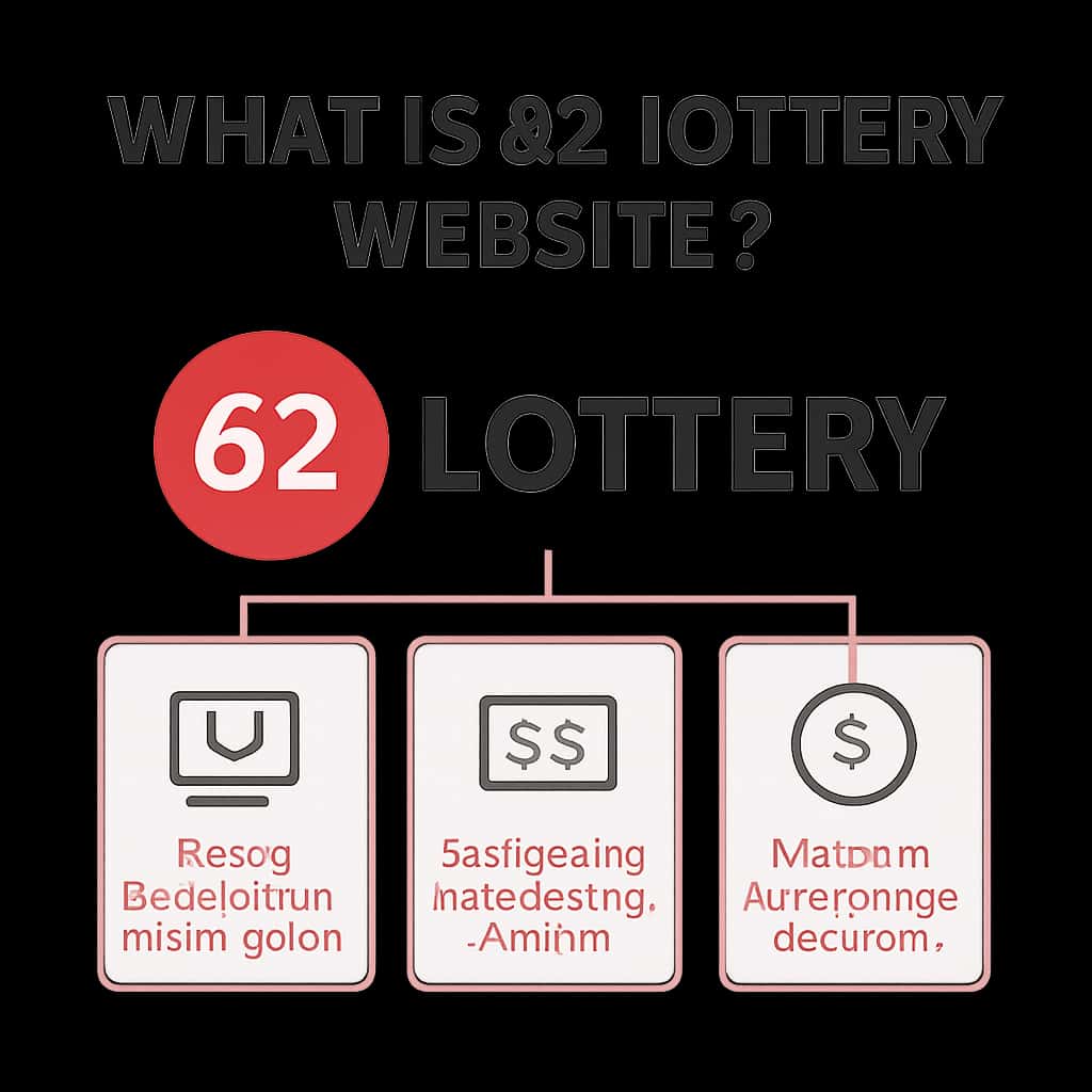 An educational diagram illustrating the features of the 62 Lottery Website.